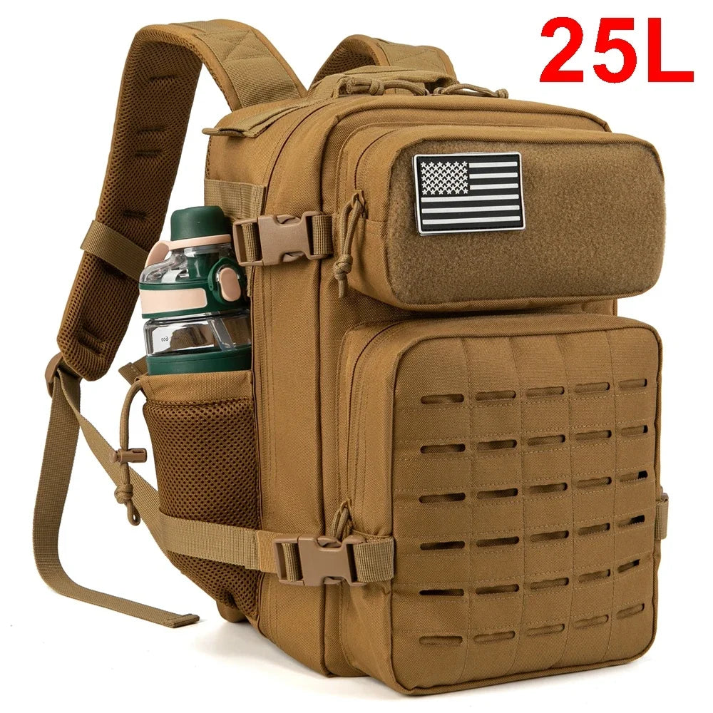 Premium 25-45L Tactical Backpack with Bottle Holder