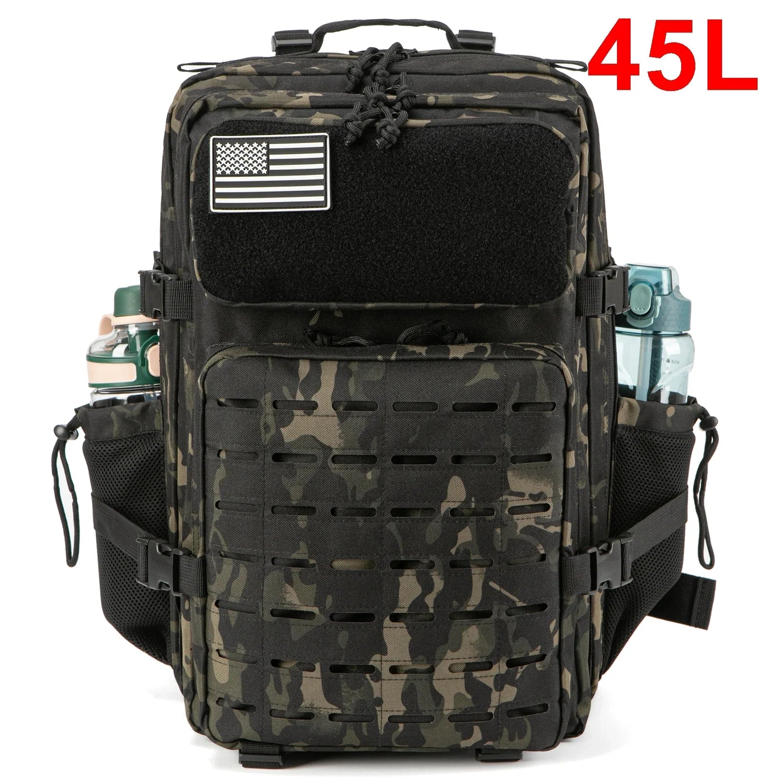 Premium 25-45L Tactical Backpack with Bottle Holder