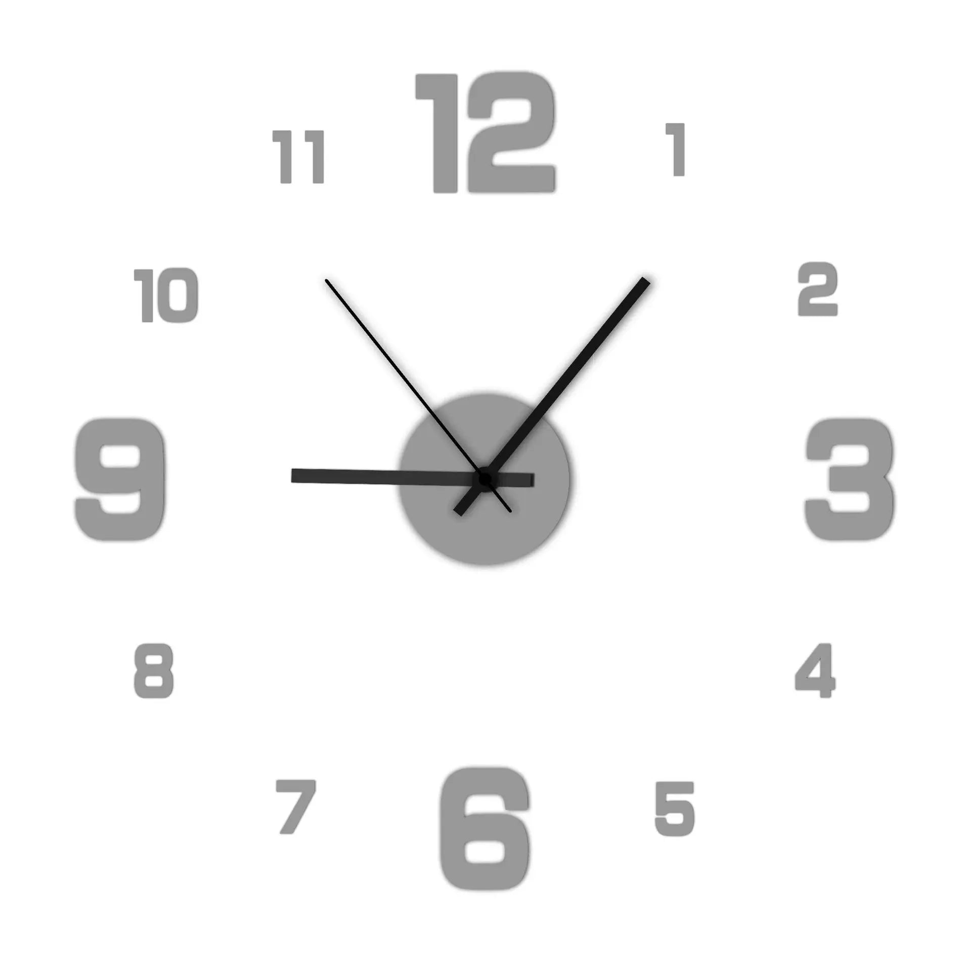 Creative Frameless DIY Wall Clock, Silent Clock Living Room Office Wall Decoration