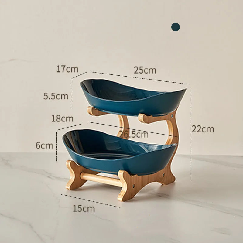 Layer Fruit Plate Home Living Room Plastic Snack Dish Creative Modern Dried Fruit Basket Candy Dish Cake Stand Salad Bowl