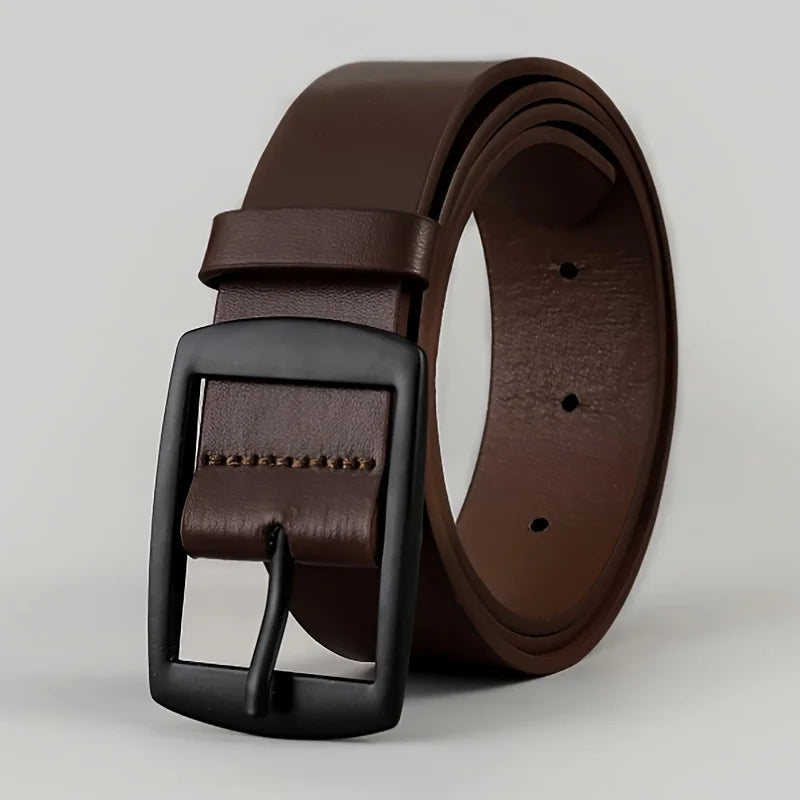 New Luxury Belt for Men PU Leather Belt Metal Pin Buckle High Quality