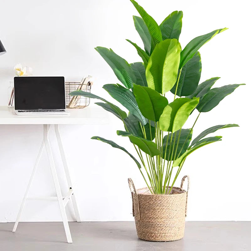 1 Pcs Plants Leaves Real Touch Plastic Monstera For Home Garden Party Decor