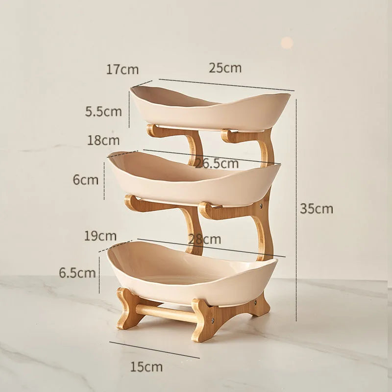 Layer Fruit Plate Home Living Room Plastic Snack Dish Creative Modern Dried Fruit Basket Candy Dish Cake Stand Salad Bowl