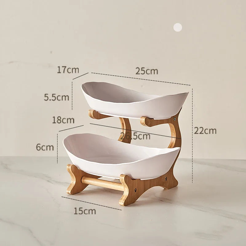 Layer Fruit Plate Home Living Room Plastic Snack Dish Creative Modern Dried Fruit Basket Candy Dish Cake Stand Salad Bowl