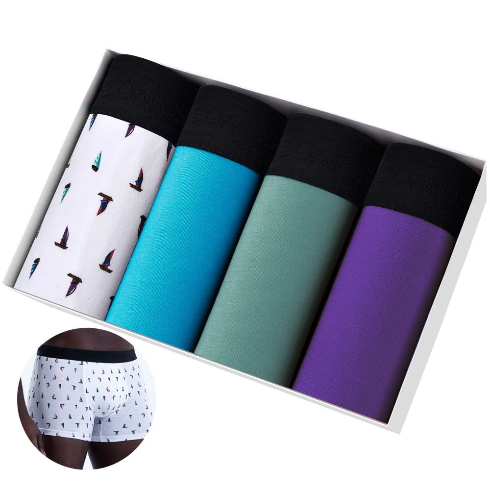 4pcs Boxer Shorts Men's Panties Homme Underpants Boxershorts