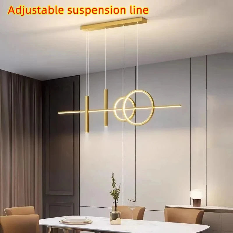 Home Decor Chandelier Lights Modern Dining Room LED Pendant Light with Remote Control Dimmable Dining Table Hanging Lamp 90-260v
