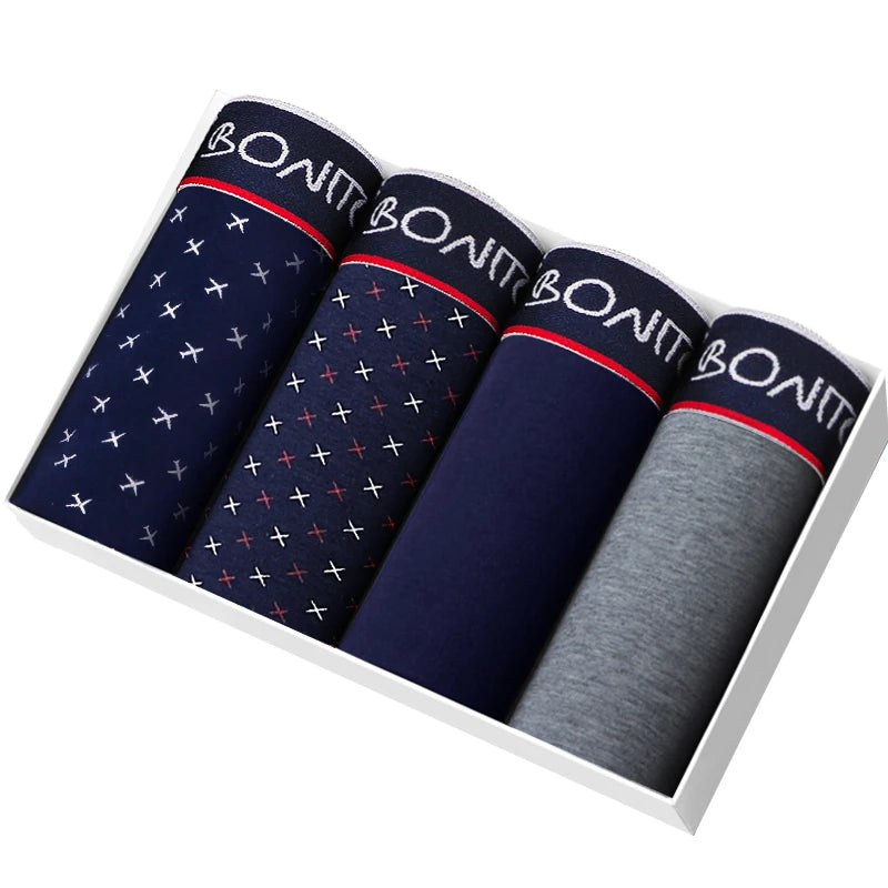 4pcs Boxer Shorts Men's Panties Homme Underpants Boxershorts