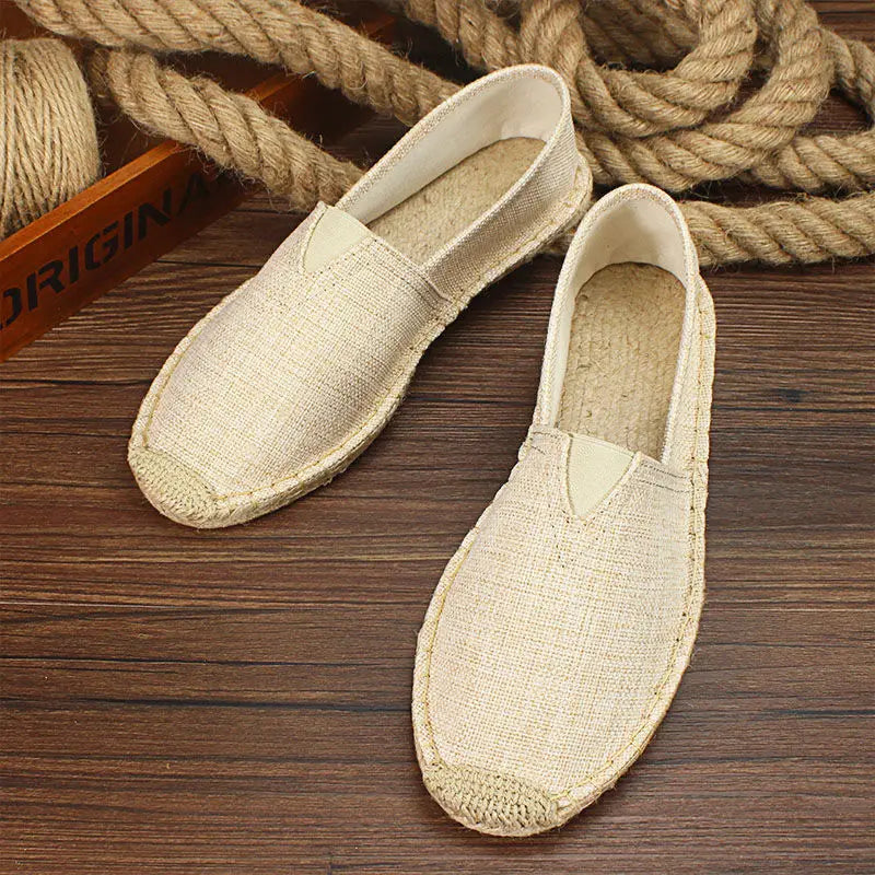 2025 Summer Autumn Men Canvas Shoes Breathable Men's Casual Shoes Slip-On Hemp Shoes Graffiti Espadrilles Women Footwear Flats