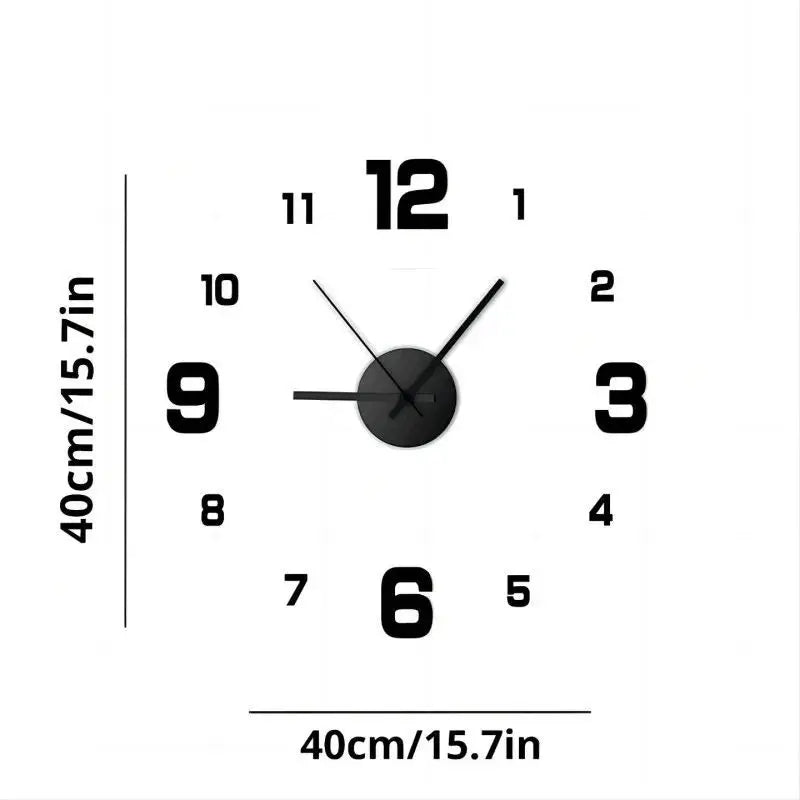 Creative Frameless DIY Wall Clock, Silent Clock Living Room Office Wall Decoration