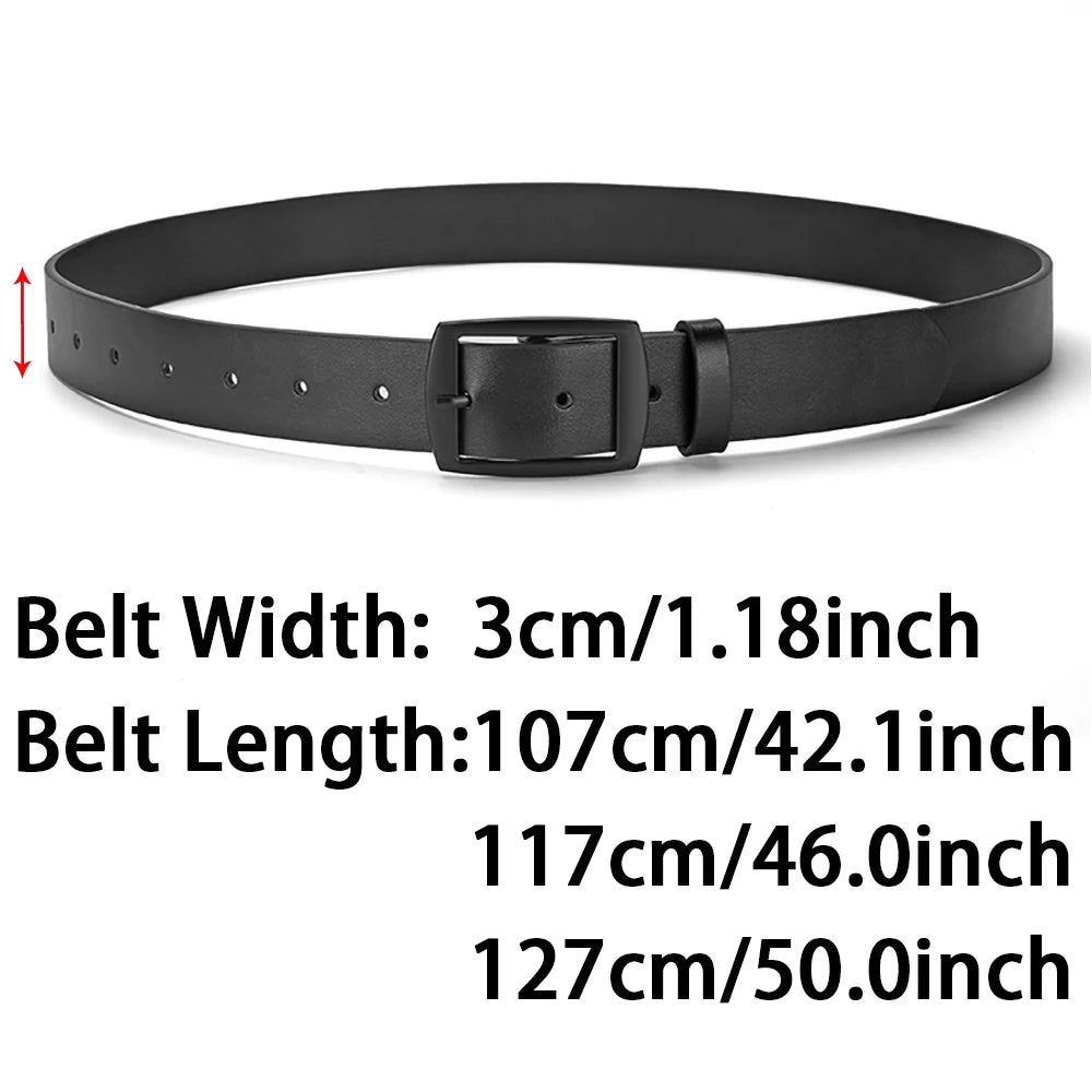 New Luxury Belt for Men PU Leather Belt Metal Pin Buckle High Quality