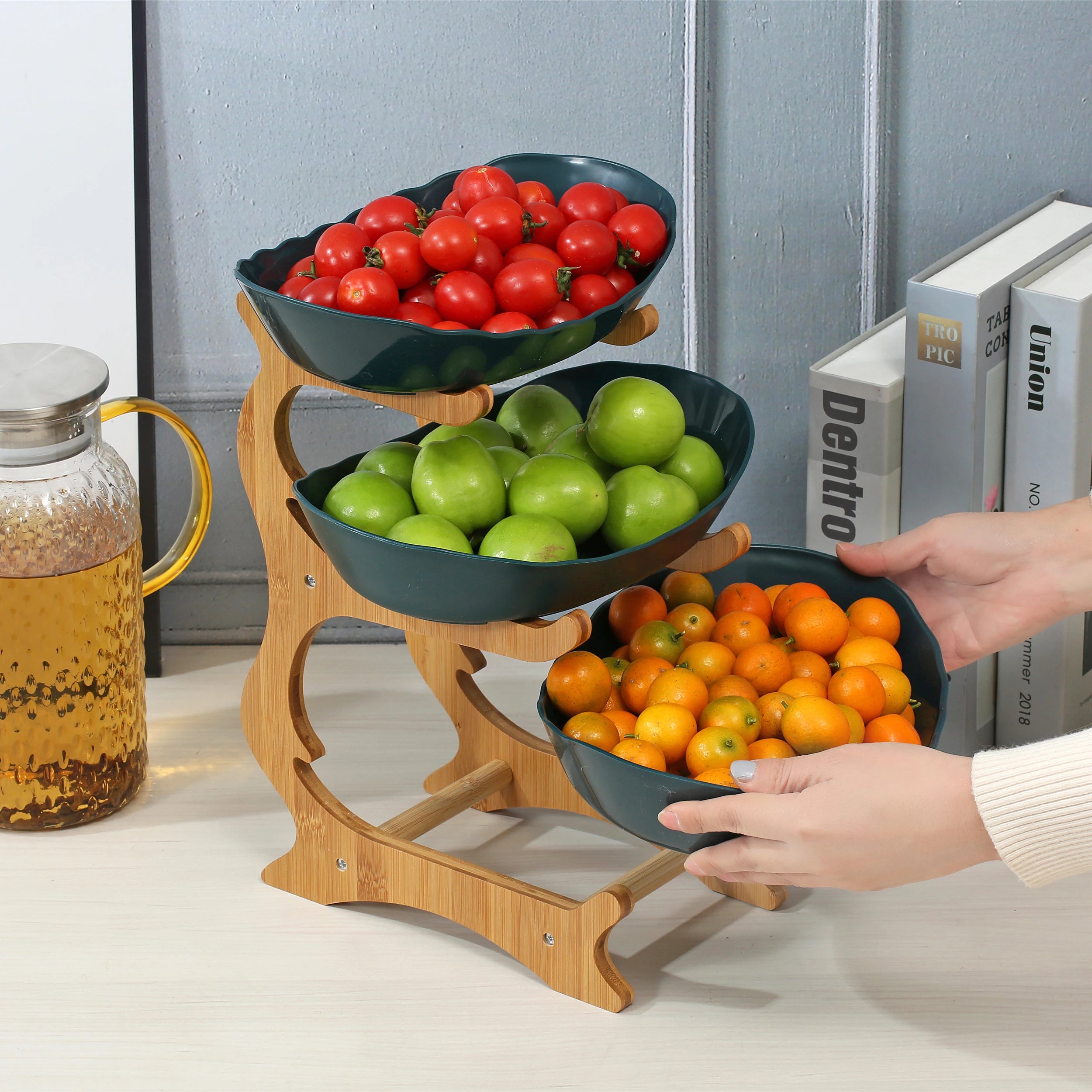 Layer Fruit Plate Home Living Room Plastic Snack Dish Creative Modern Dried Fruit Basket Candy Dish Cake Stand Salad Bowl