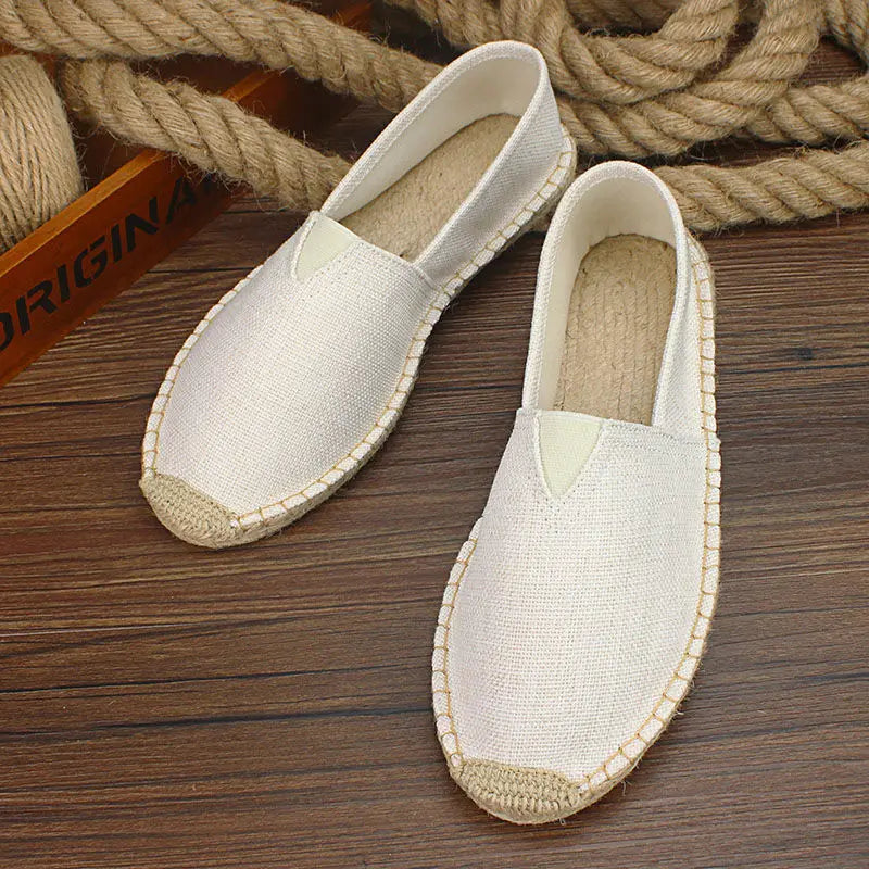 2025 Summer Autumn Men Canvas Shoes Breathable Men's Casual Shoes Slip-On Hemp Shoes Graffiti Espadrilles Women Footwear Flats