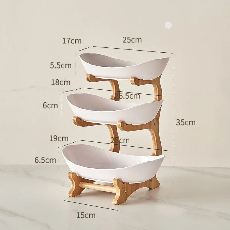 Layer Fruit Plate Home Living Room Plastic Snack Dish Creative Modern Dried Fruit Basket Candy Dish Cake Stand Salad Bowl