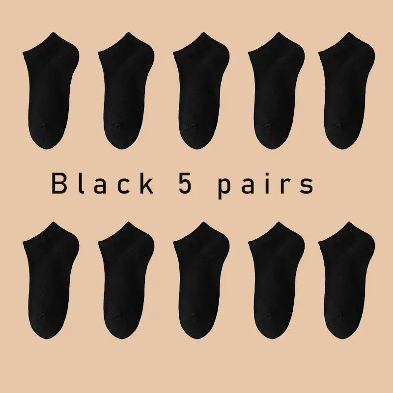 Summer 2025/ 5 Pairs of Women's/men's Boat Socks Invisible Low Cut Anti Slip Casual