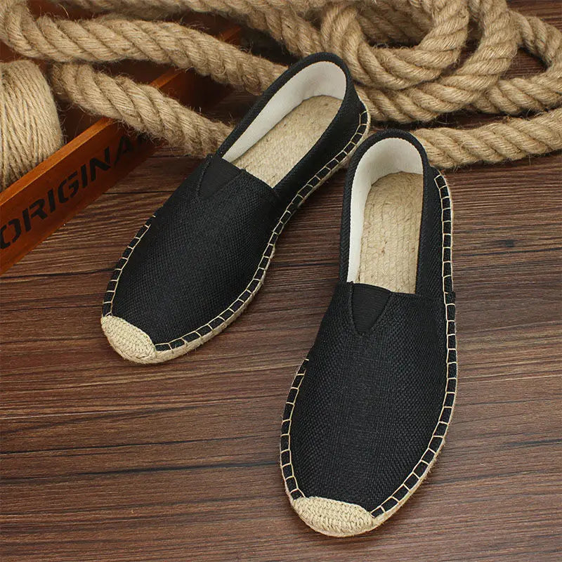 2025 Summer Autumn Men Canvas Shoes Breathable Men's Casual Shoes Slip-On Hemp Shoes Graffiti Espadrilles Women Footwear Flats