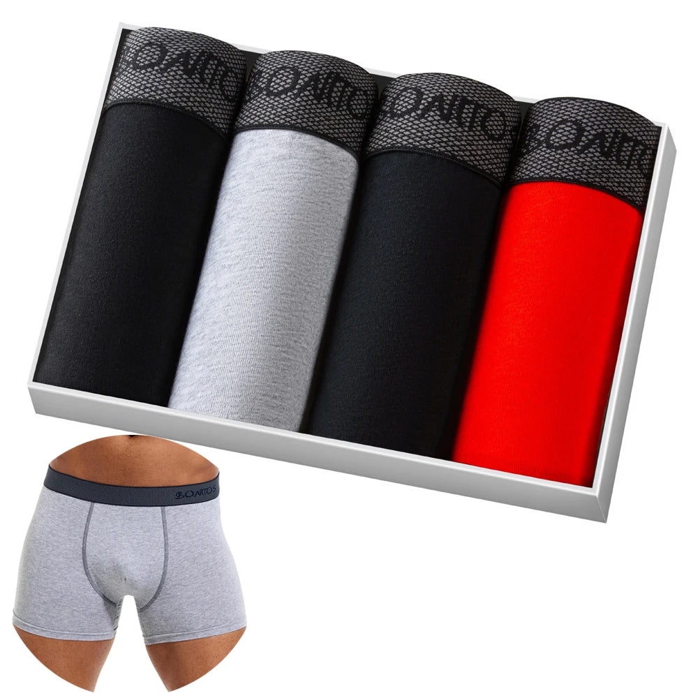 4pcs Boxer Shorts Men's Panties Homme Underpants Boxershorts