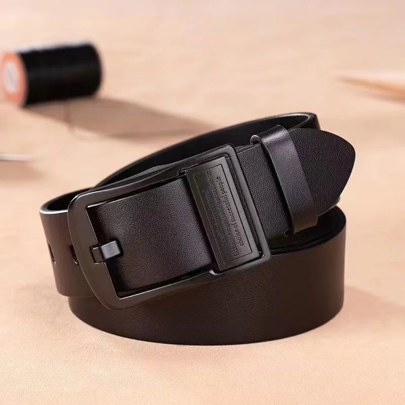 New Leather Cowhide Men's Belt Fashion Metal Alloy Business Casual Waist Male Strap Brand