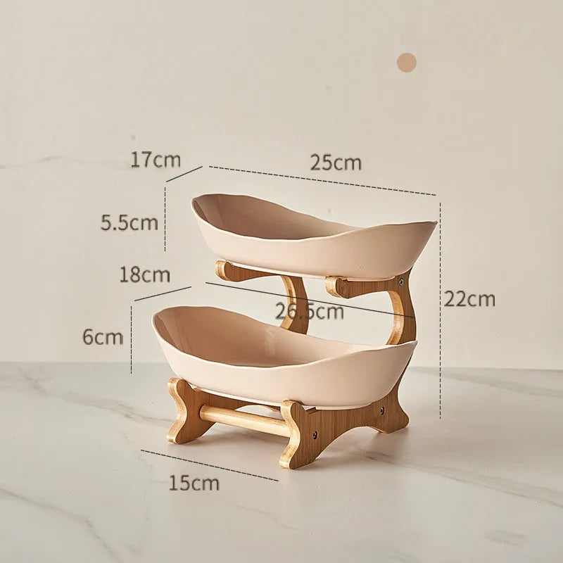 Layer Fruit Plate Home Living Room Plastic Snack Dish Creative Modern Dried Fruit Basket Candy Dish Cake Stand Salad Bowl