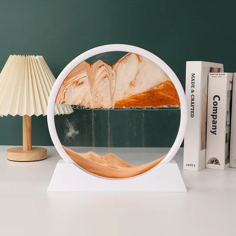 Flowing Sand 3D Dynamic Liquid Hourglass Quicksand Kinetic Sand Painting Office Home Decor Gifts