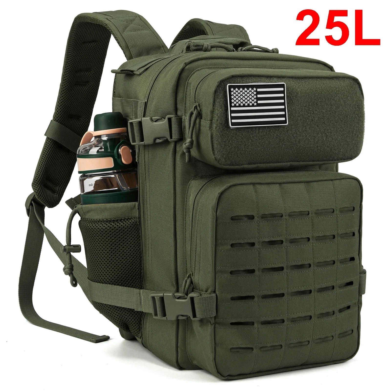 Premium 25-45L Tactical Backpack with Bottle Holder
