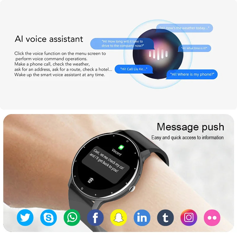 2025 New Smart Watch for Women and Men Full Touch Screen Bluetooth 5.2 Call Waterproof Watches Sports Fitness Tracker Factory